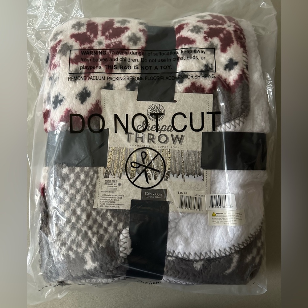 Birch Trail Bedding Company Sherpa Throw NEW IN PACKAGE 50x60"